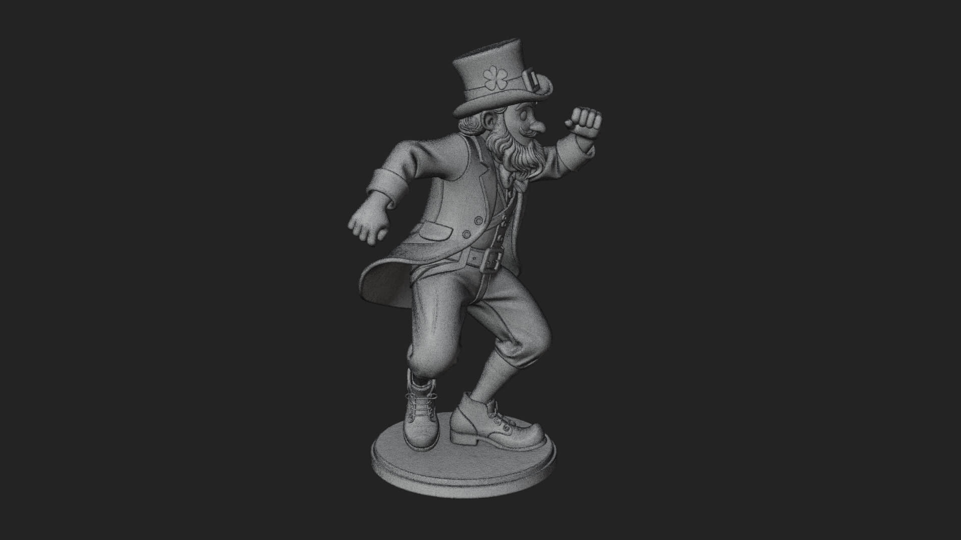 Dancing Leprechaun Statue Design 1 3D Print Model 3D Model