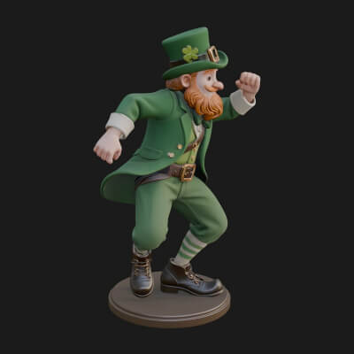 Dancing Leprechaun Statue Design 1 3D Print Model