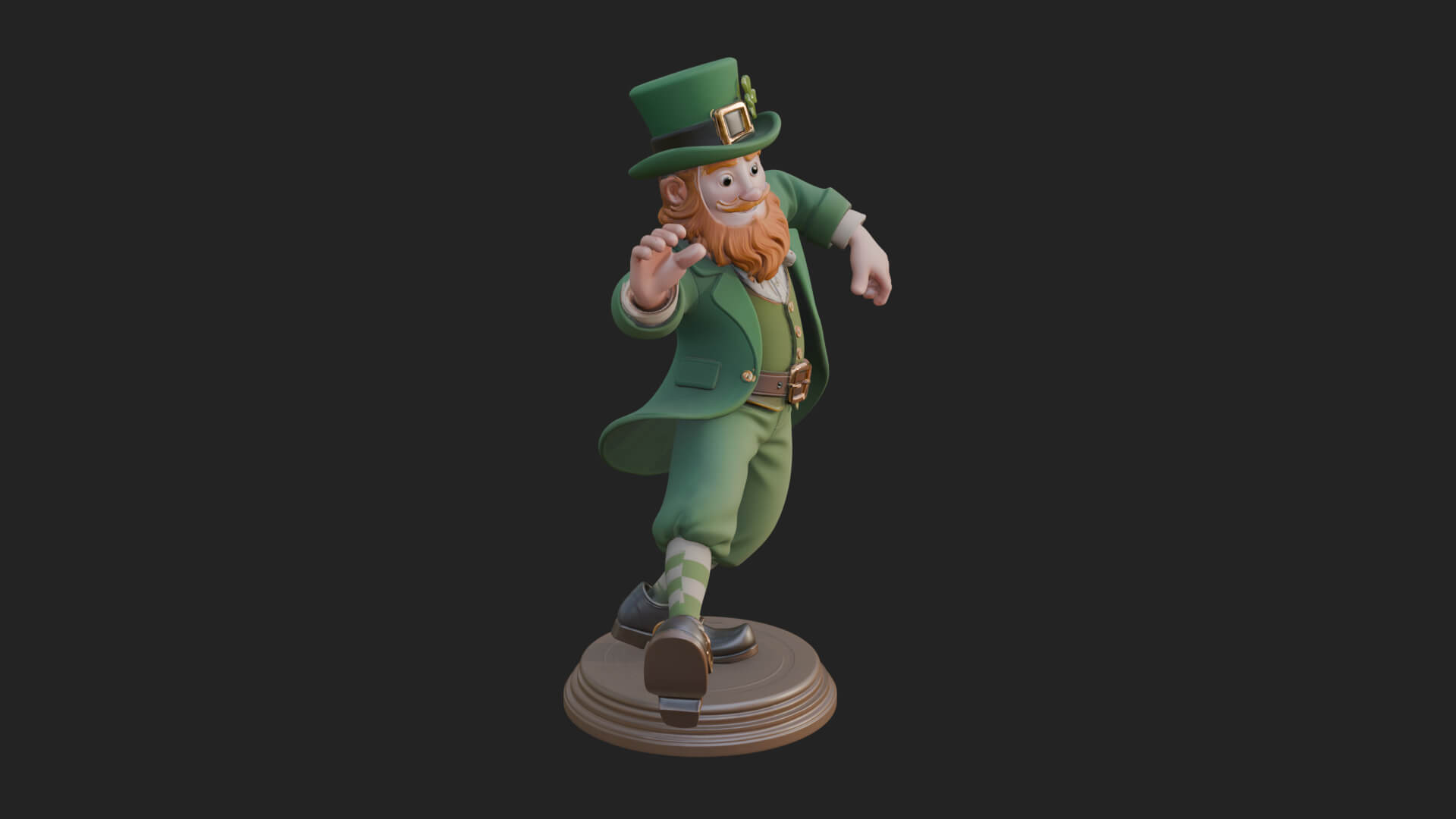 Dancing Leprechaun Statue Design 2 3D Print Model 3D Model
