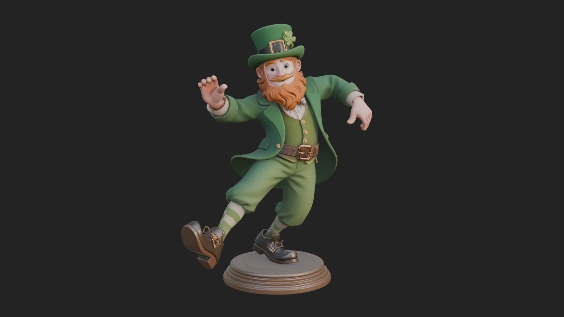 Dancing Leprechaun Statue Design 2 3D Print Model 3D Model