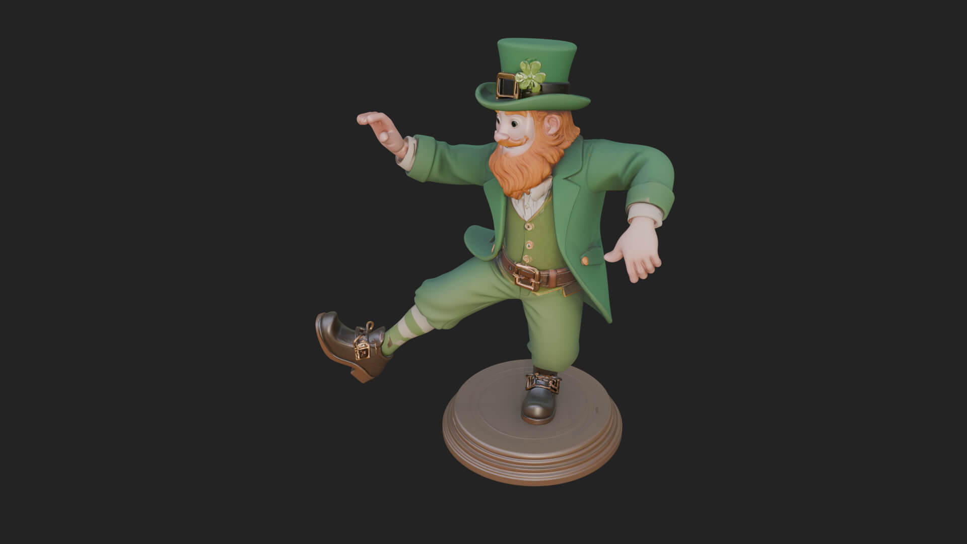 Dancing Leprechaun Statue Design 2 3D Print Model 3D Model