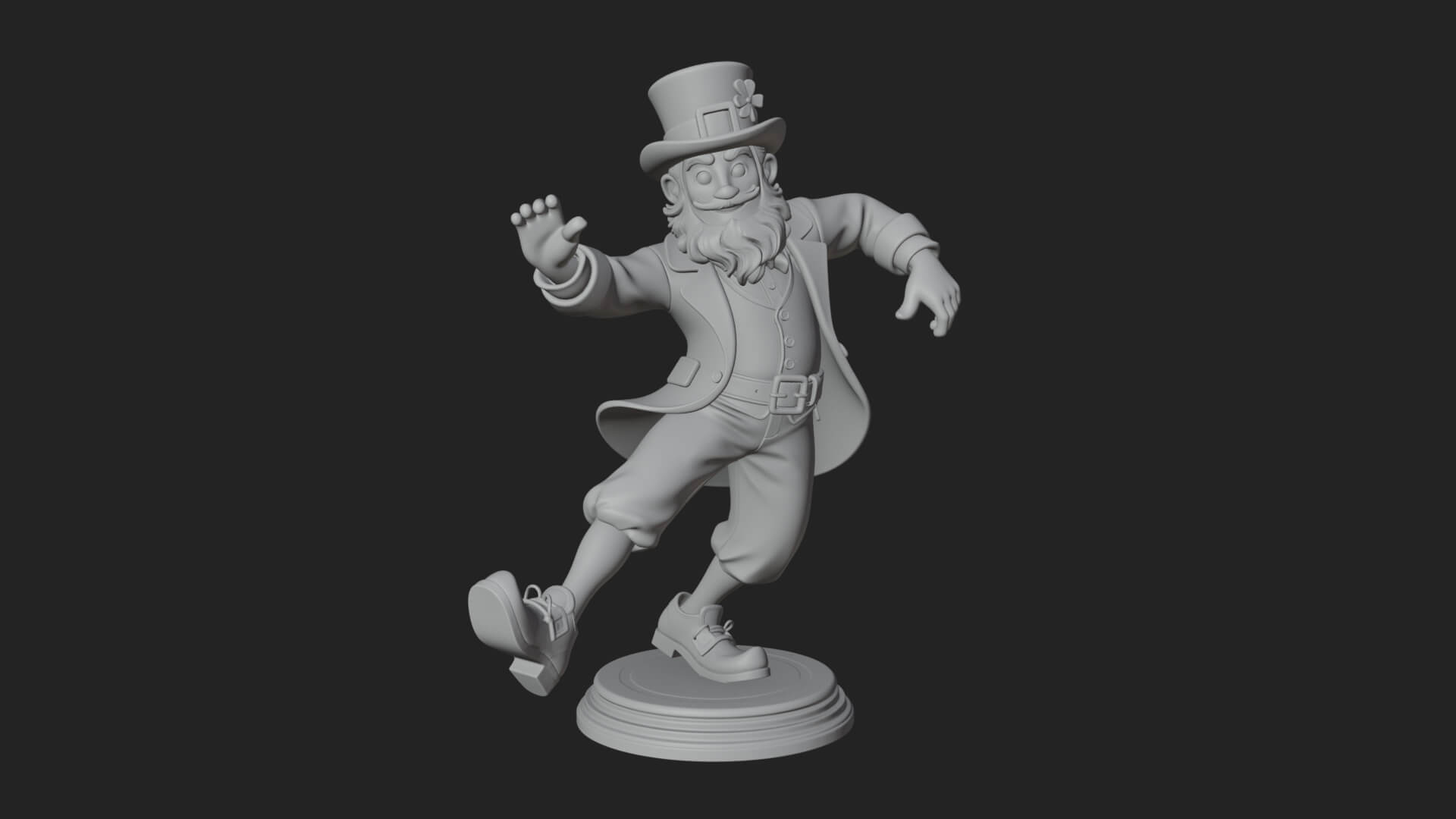 Dancing Leprechaun Statue Design 2 3D Print Model 3D Model