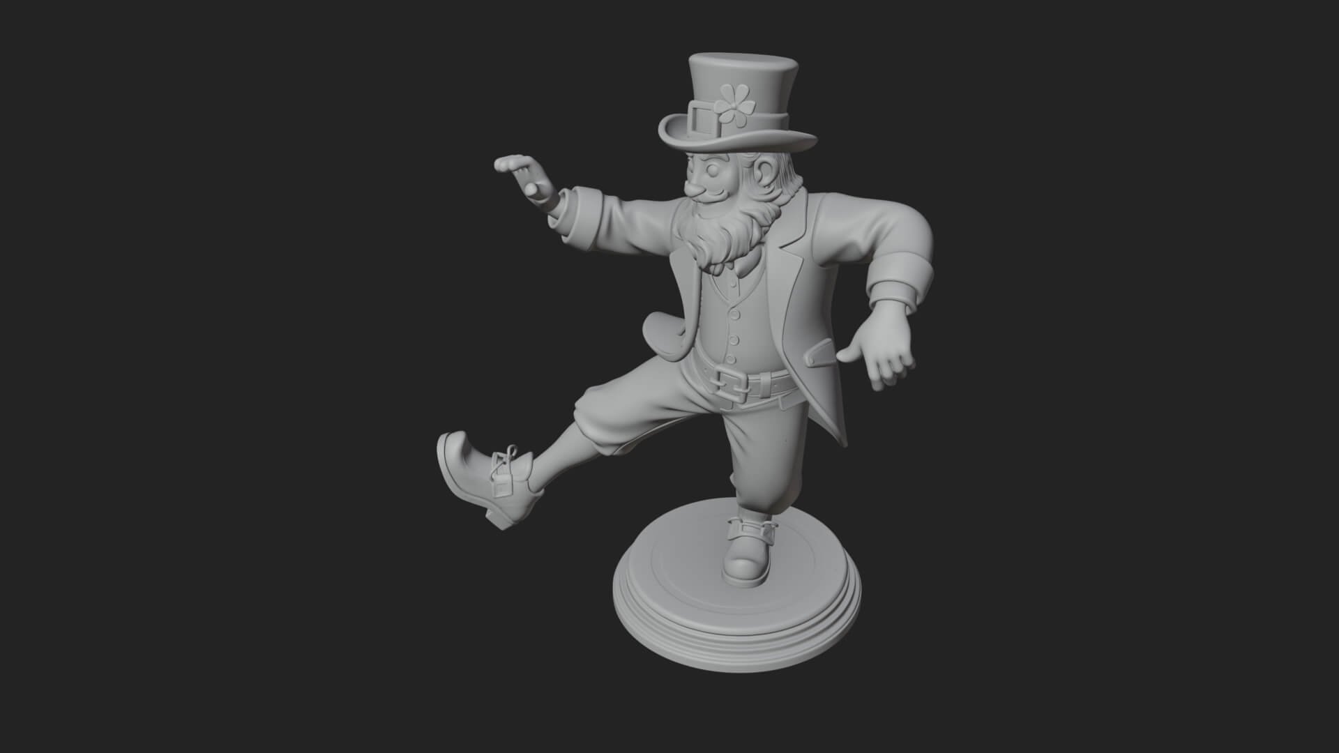 Dancing Leprechaun Statue Design 2 3D Print Model 3D Model