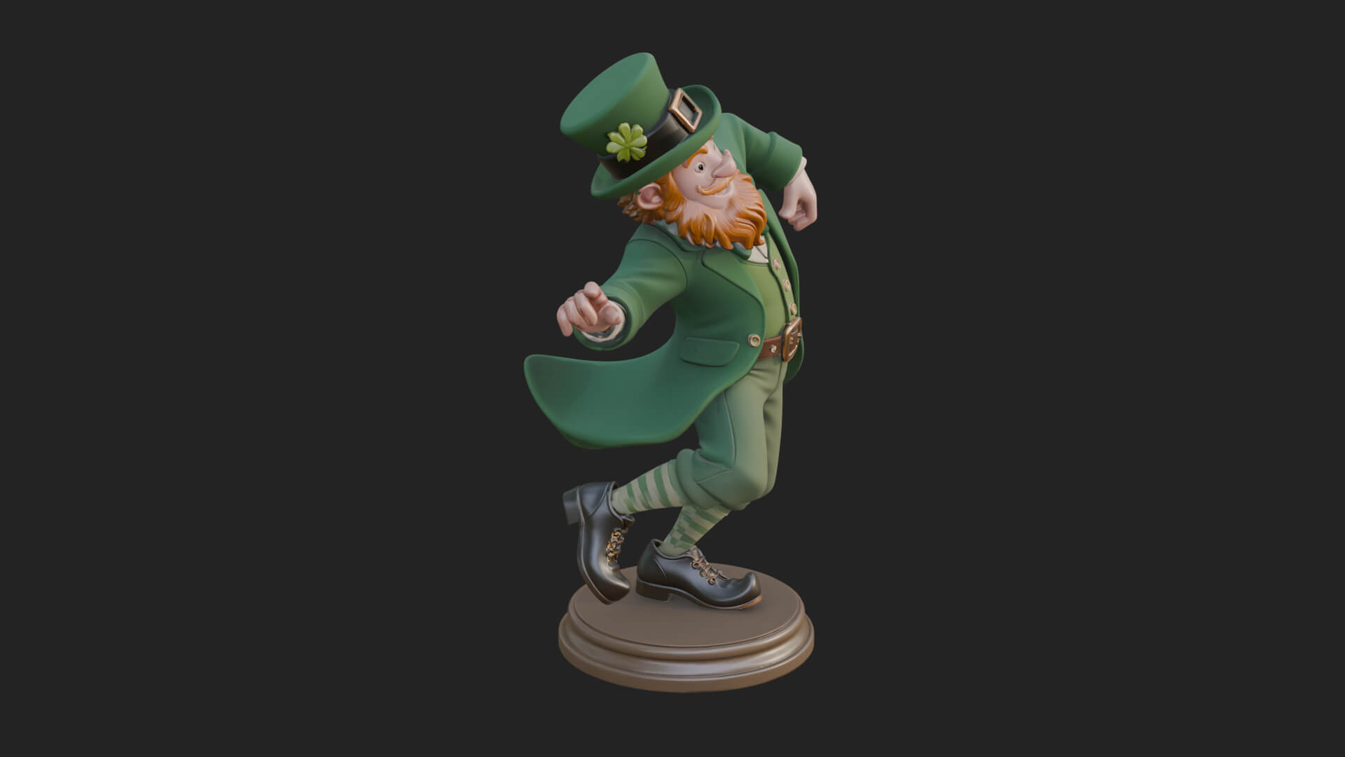Dancing Leprechaun Statue Design 4 3D Print Model 3D Model