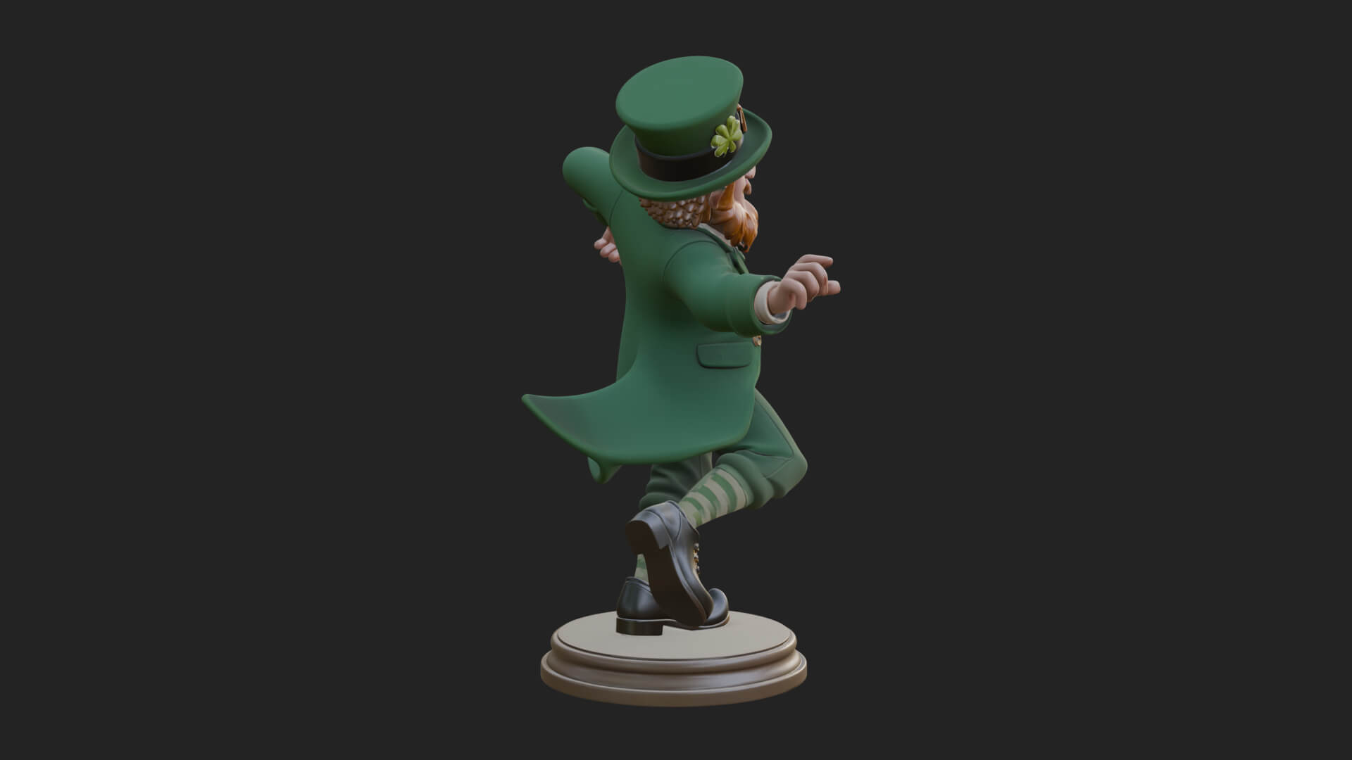 Dancing Leprechaun Statue Design 4 3D Print Model 3D Model