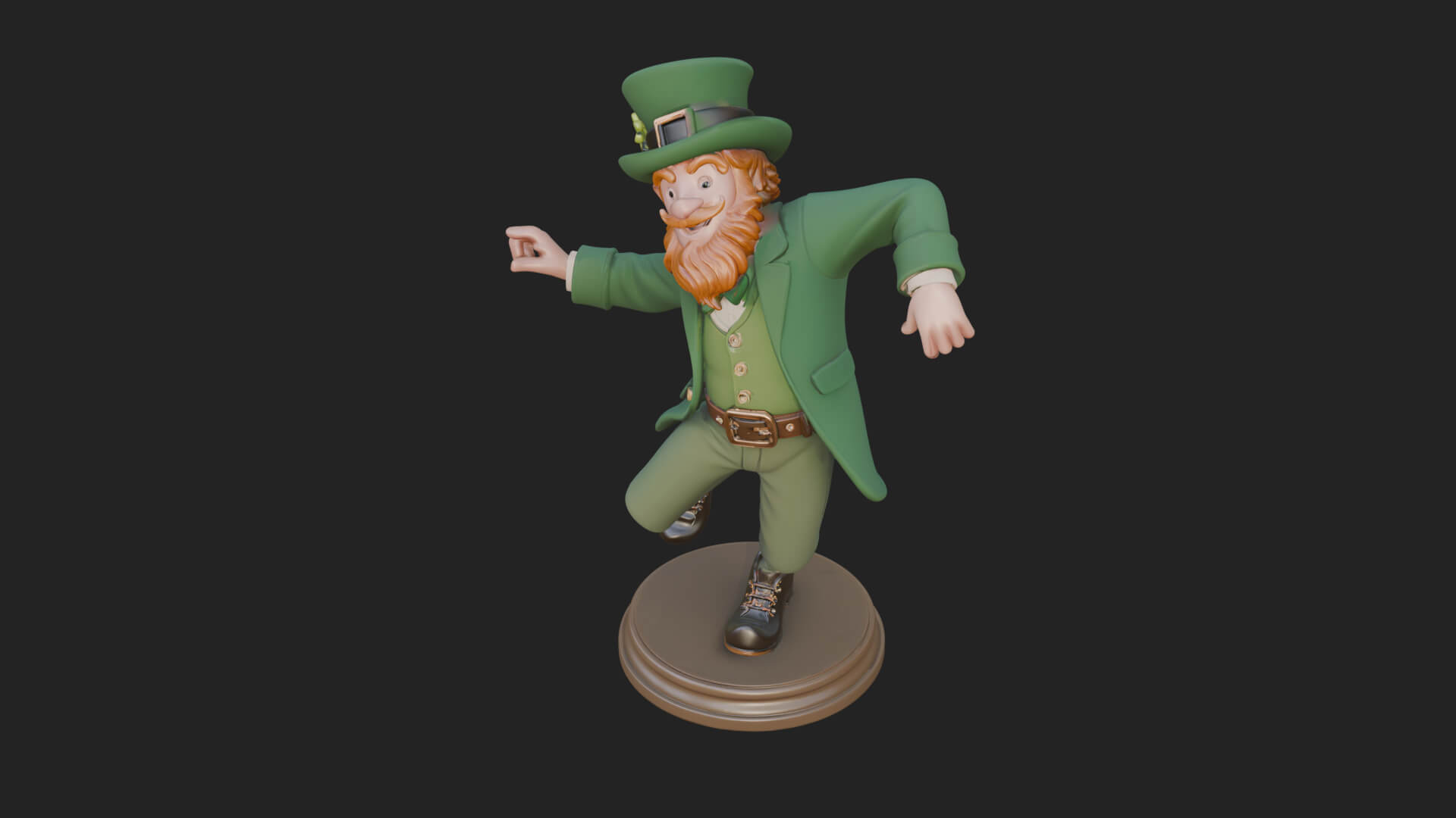Dancing Leprechaun Statue Design 4 3D Print Model 3D Model