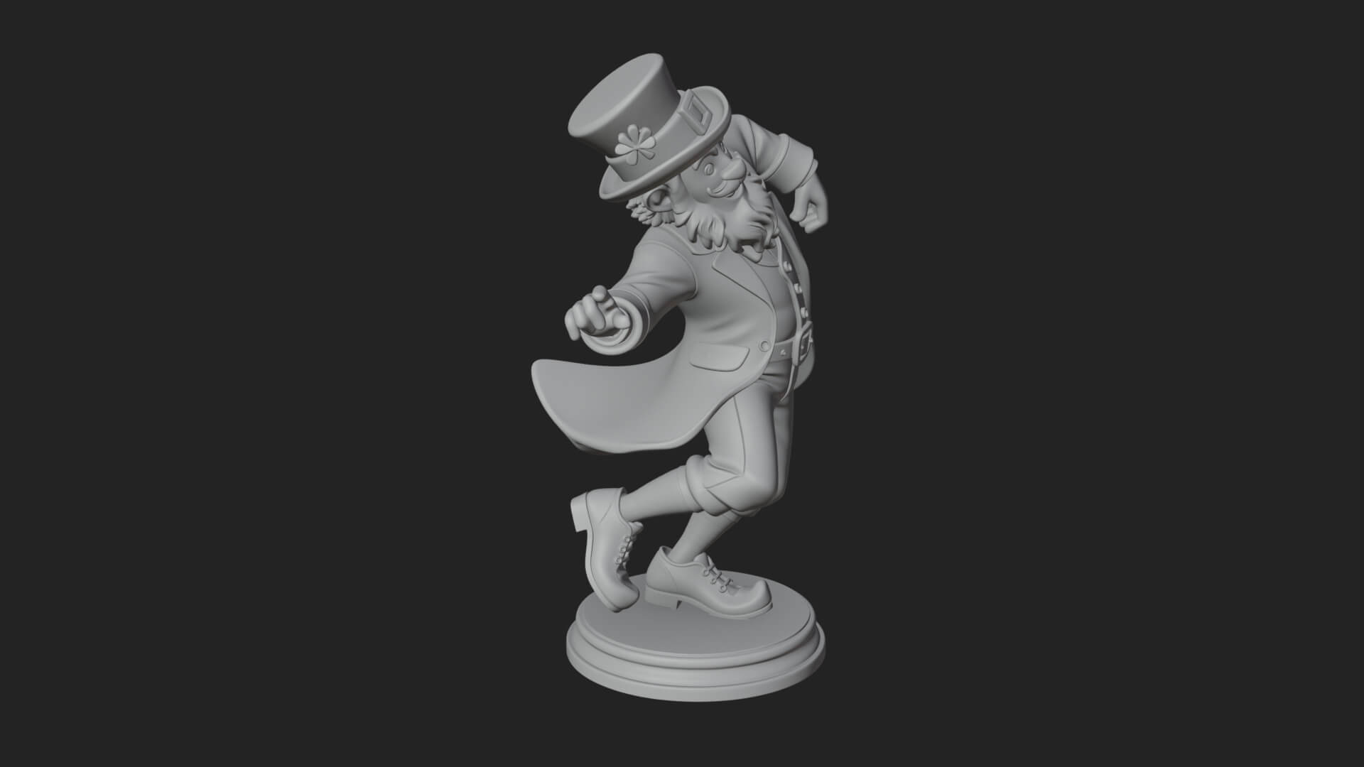 Dancing Leprechaun Statue Design 4 3D Print Model 3D Model