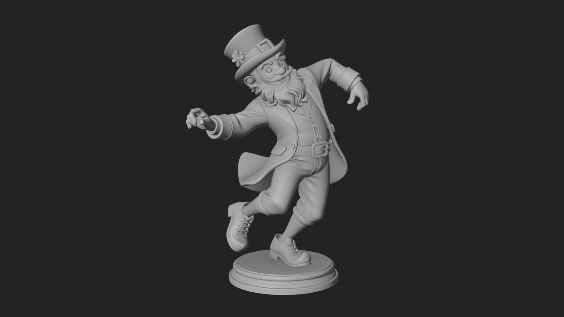 Dancing Leprechaun Statue Design 4 3D Print Model 3D Model