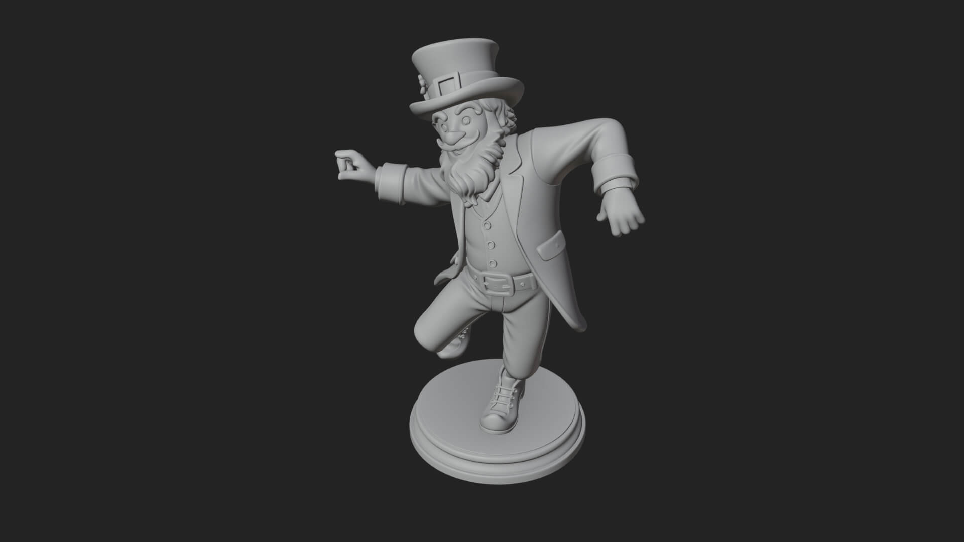 Dancing Leprechaun Statue Design 4 3D Print Model 3D Model