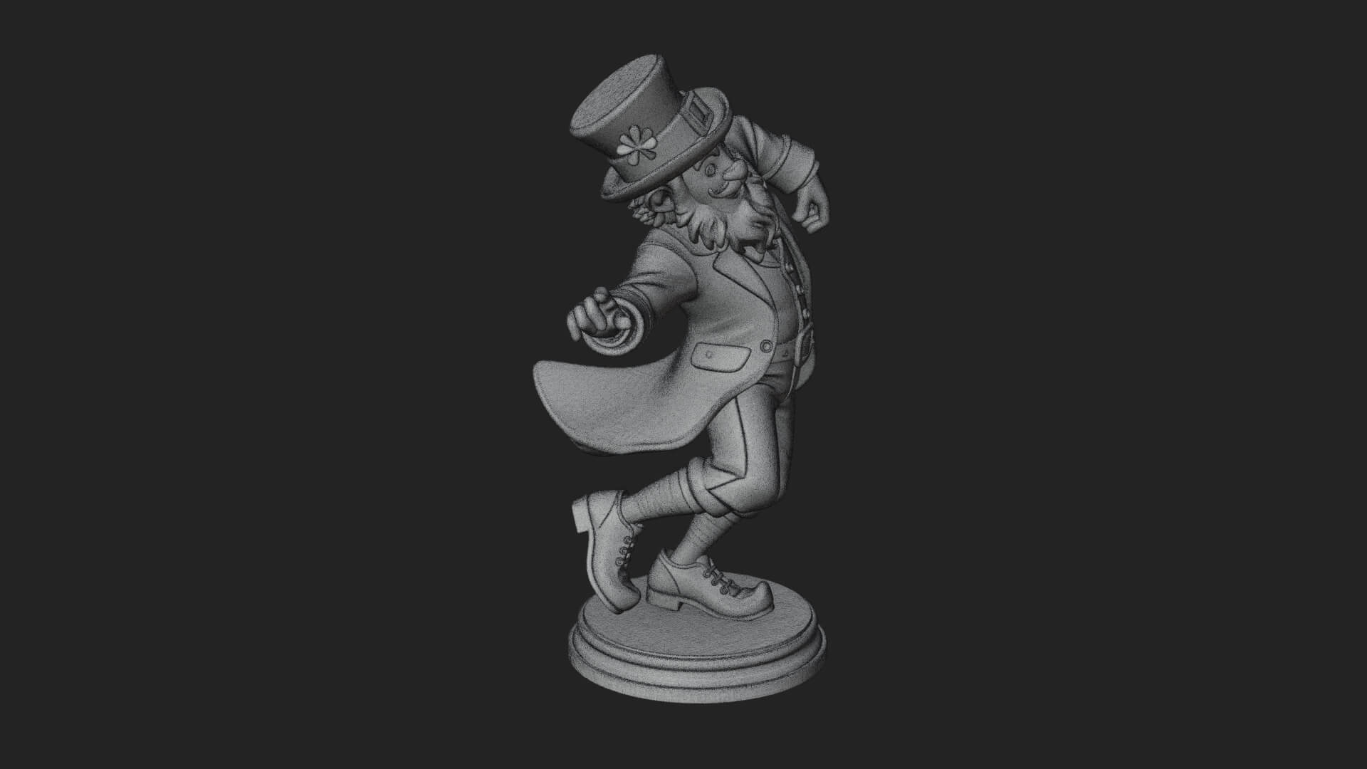 Dancing Leprechaun Statue Design 4 3D Print Model 3D Model