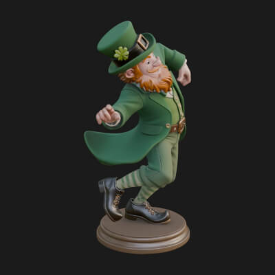 Dancing Leprechaun Statue Design 4 3D Print Model