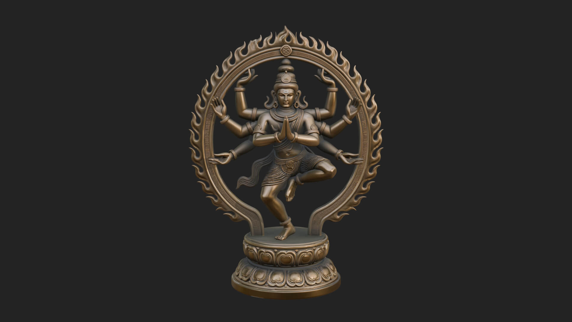 Dancing Shiva Nataraja Statue Design 1 3D Print Model 3D Model