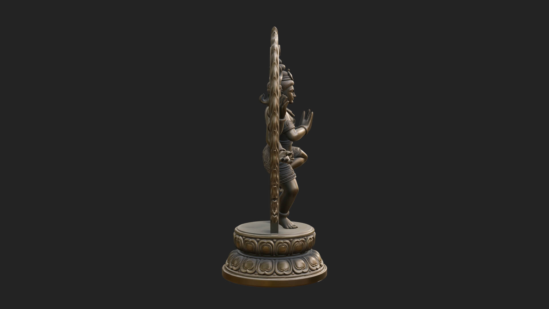 Dancing Shiva Nataraja Statue Design 1 3D Print Model 3D Model