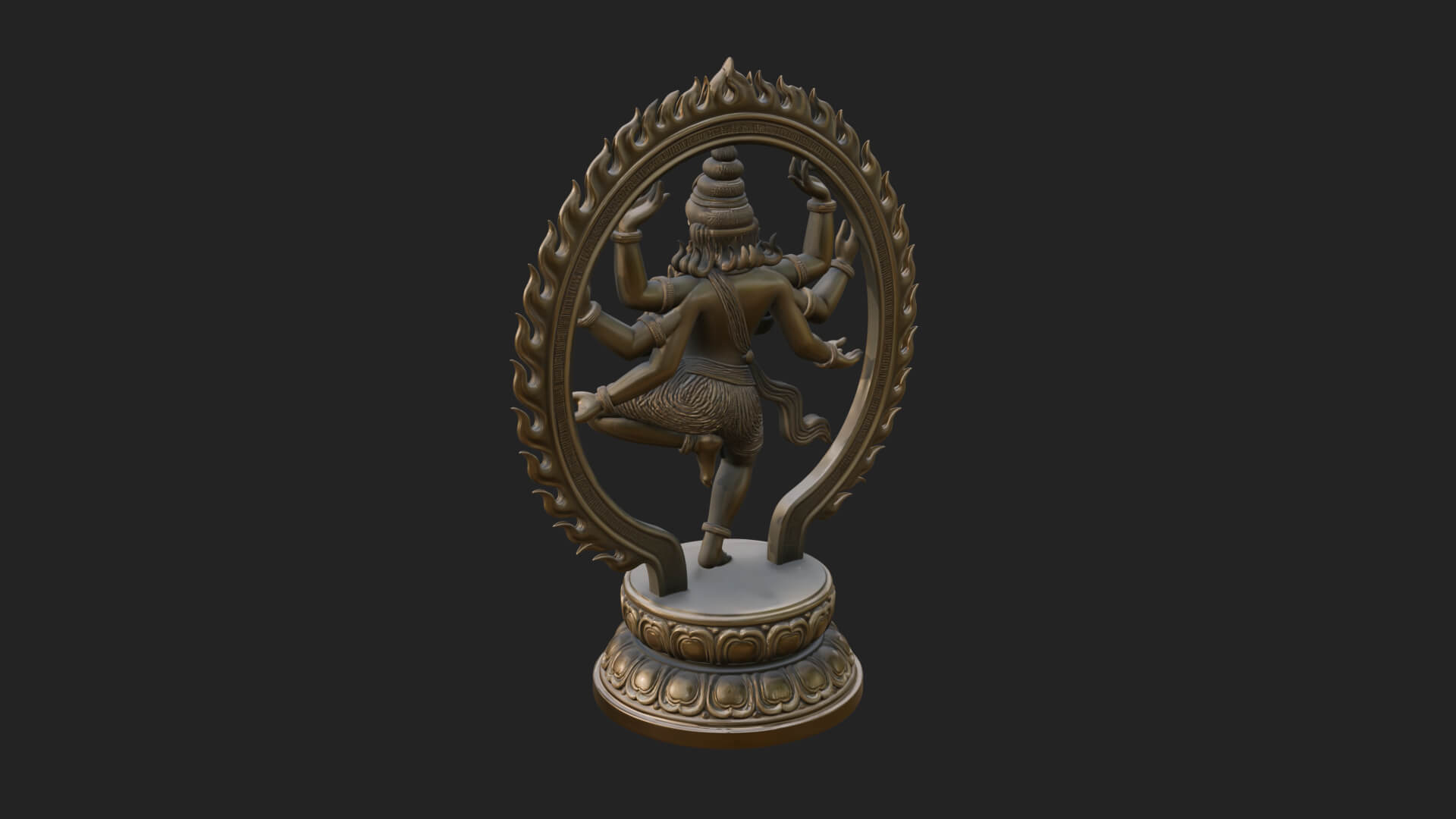 Dancing Shiva Nataraja Statue Design 1 3D Print Model 3D Model