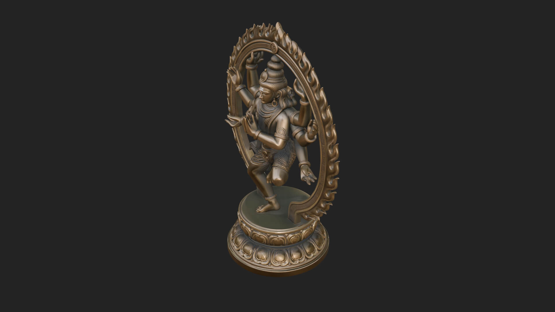 Dancing Shiva Nataraja Statue Design 1 3D Print Model 3D Model