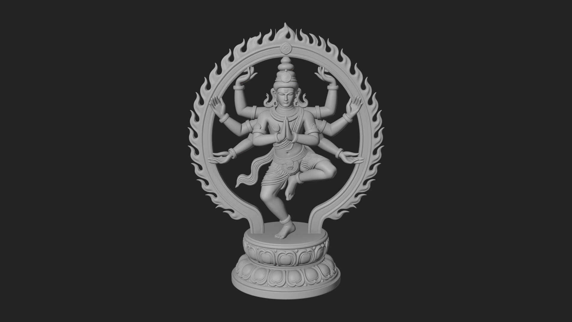 Dancing Shiva Nataraja Statue Design 1 3D Print Model 3D Model