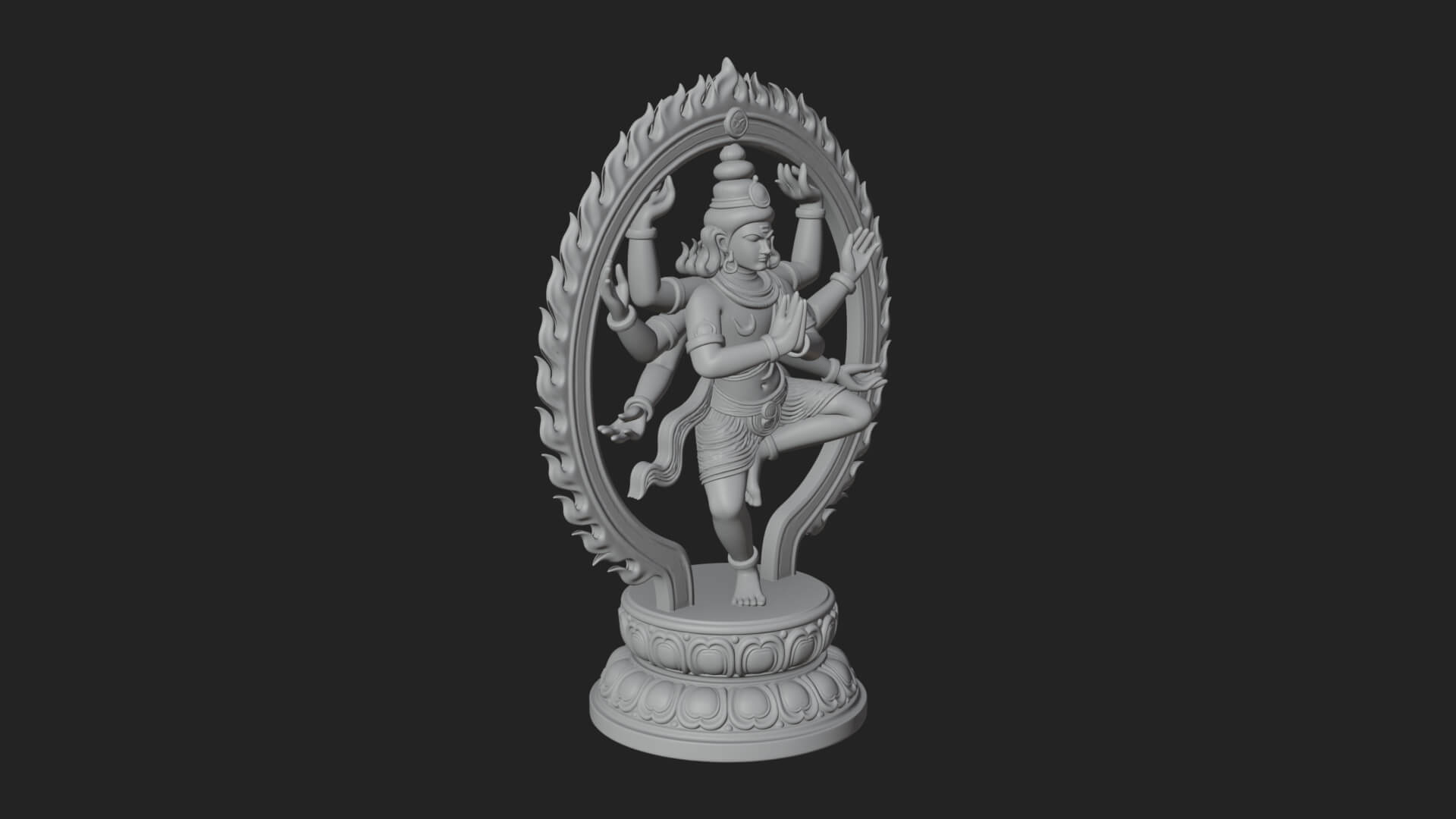 Dancing Shiva Nataraja Statue Design 1 3D Print Model 3D Model