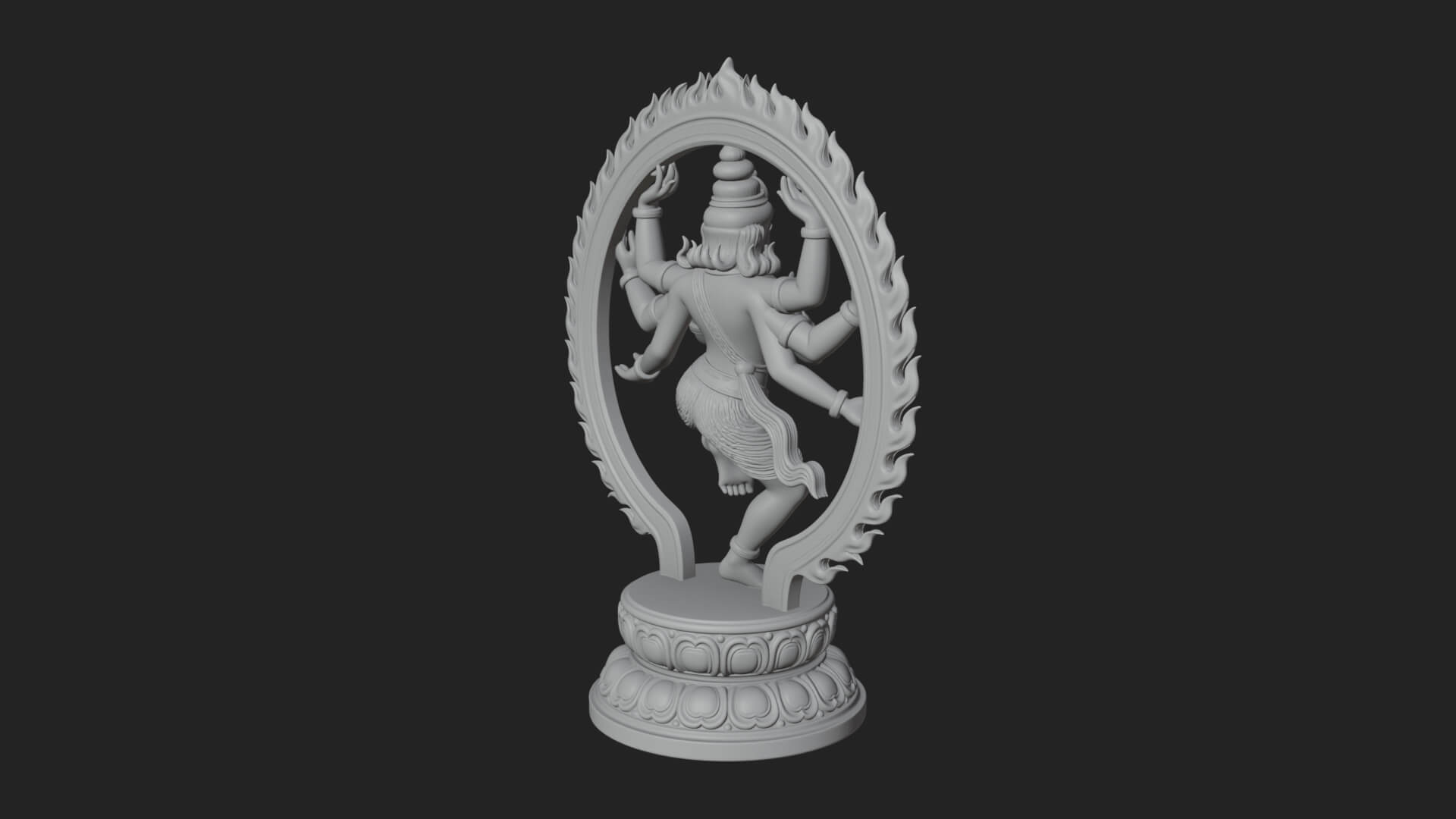 Dancing Shiva Nataraja Statue Design 1 3D Print Model 3D Model