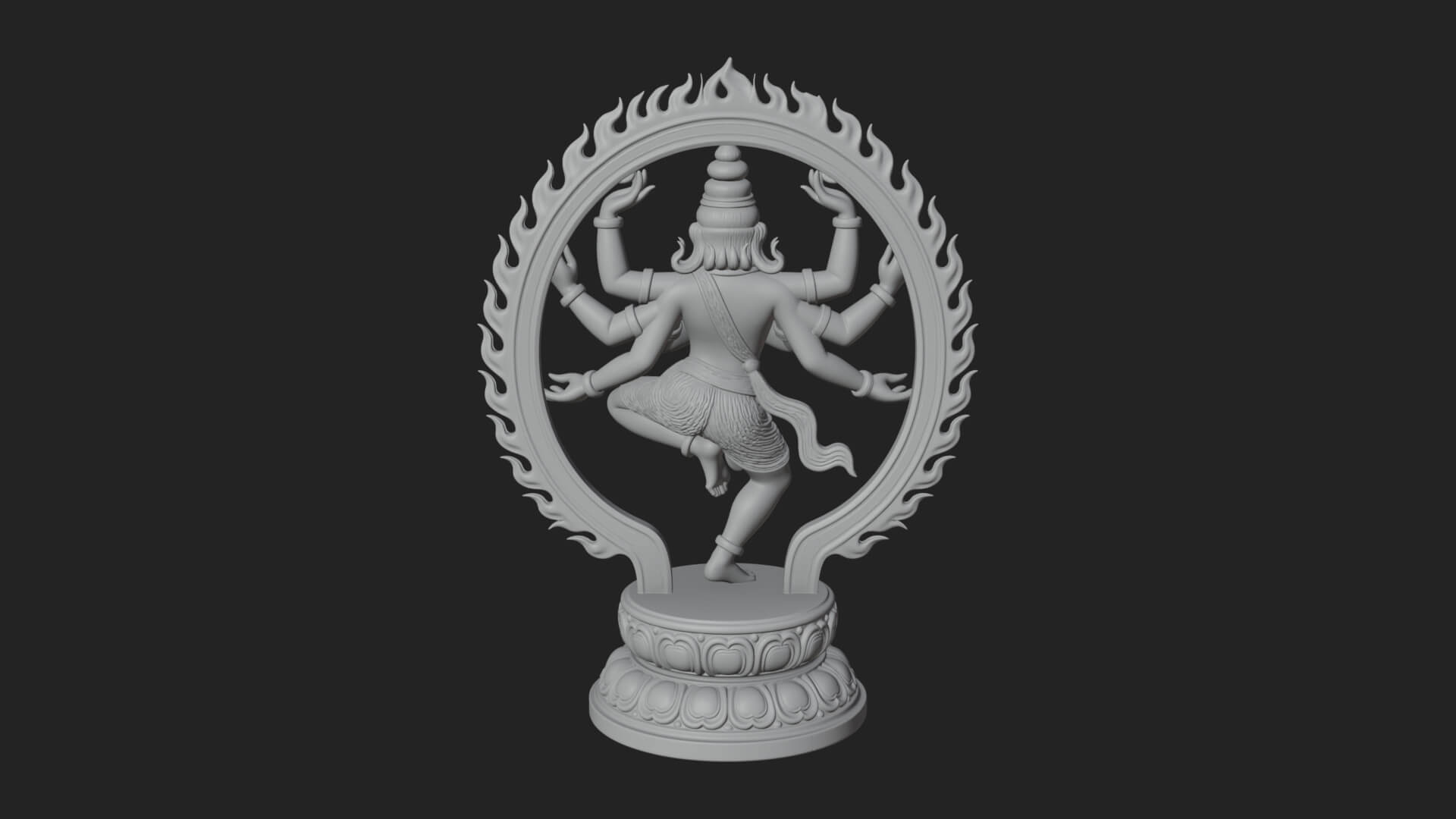Dancing Shiva Nataraja Statue Design 1 3D Print Model 3D Model