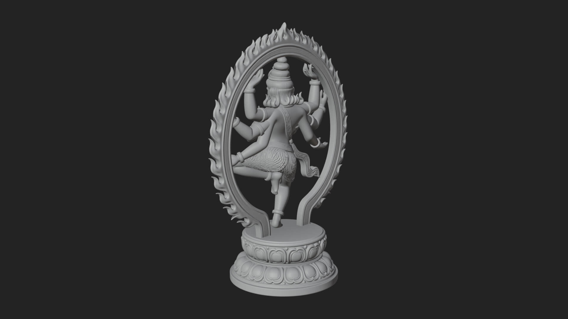 Dancing Shiva Nataraja Statue Design 1 3D Print Model 3D Model