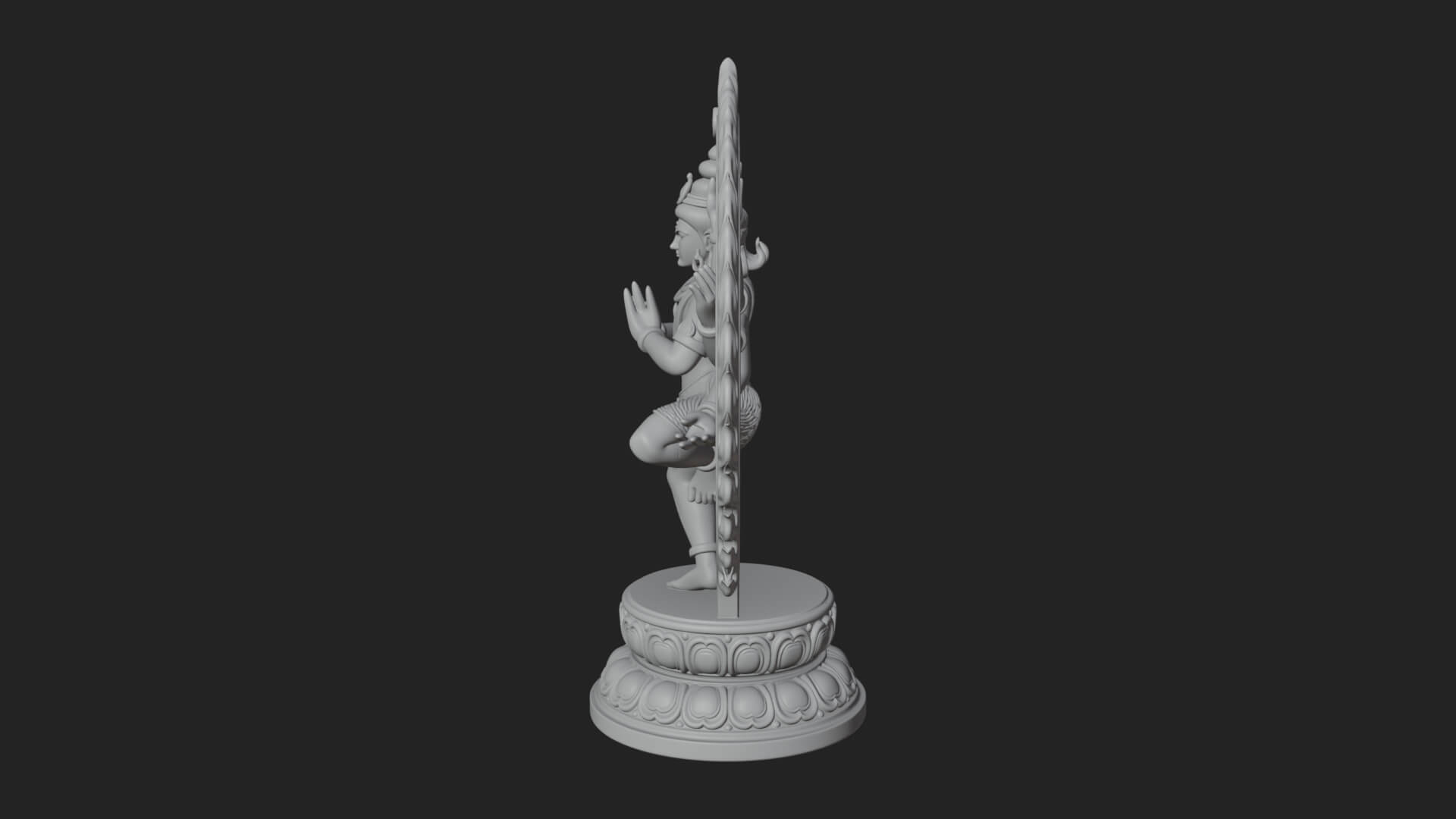 Dancing Shiva Nataraja Statue Design 1 3D Print Model 3D Model