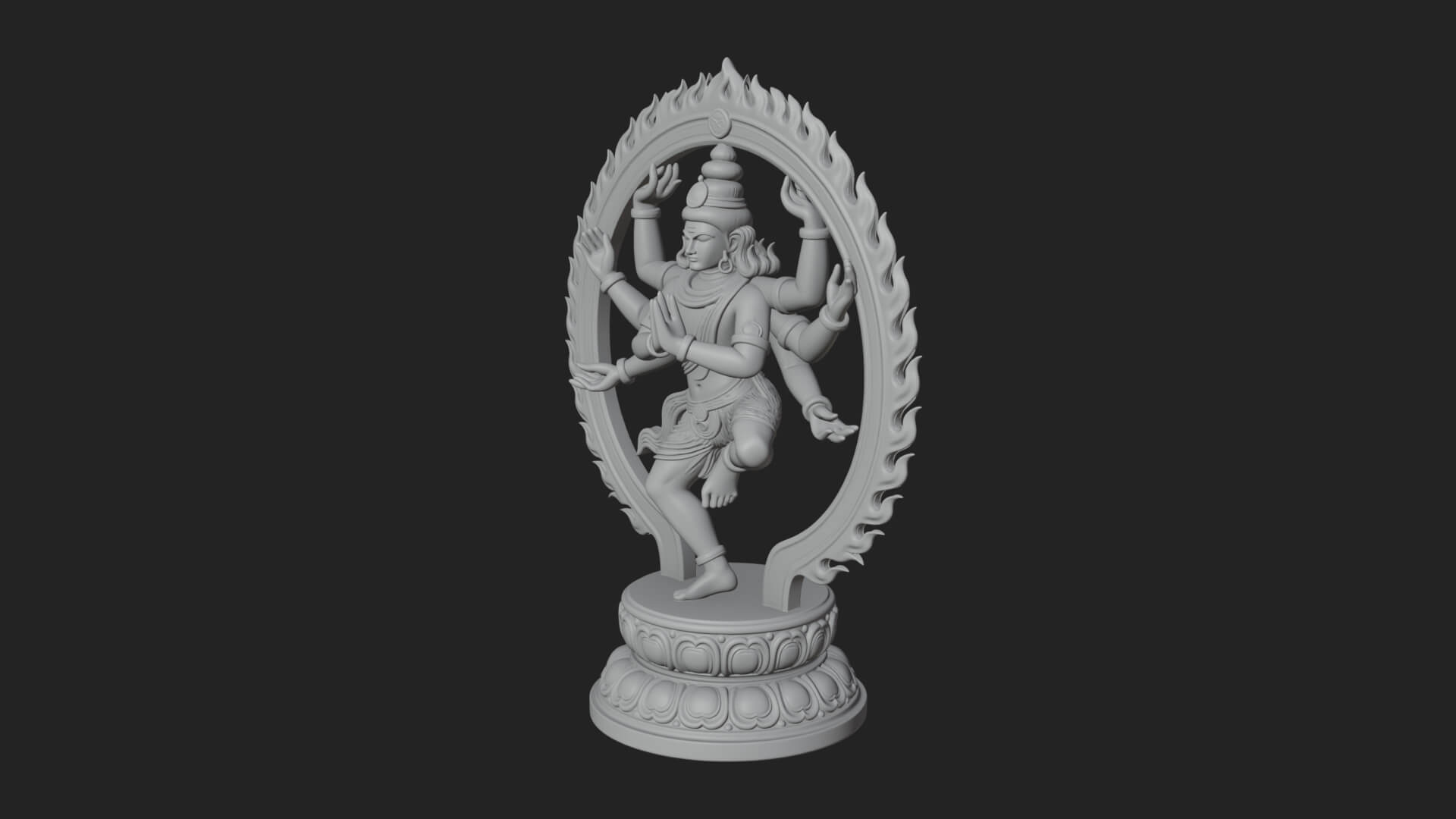 Dancing Shiva Nataraja Statue Design 1 3D Print Model 3D Model