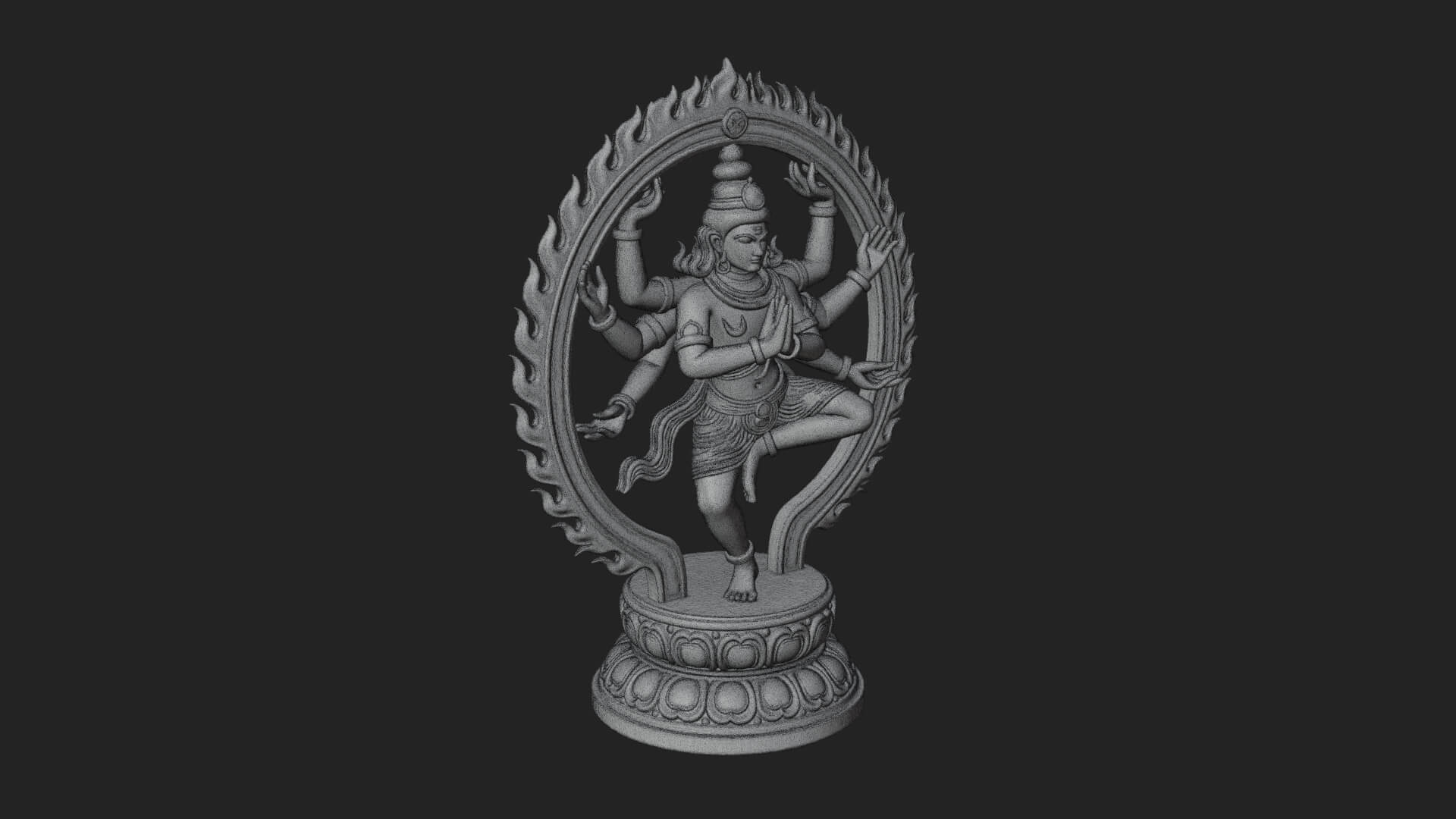 Dancing Shiva Nataraja Statue Design 1 3D Print Model 3D Model