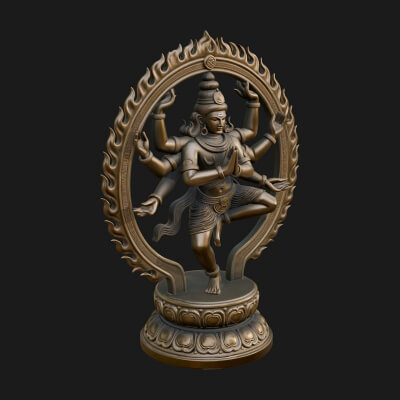 Dancing Shiva Nataraja Statue Design 1 3D Print Model