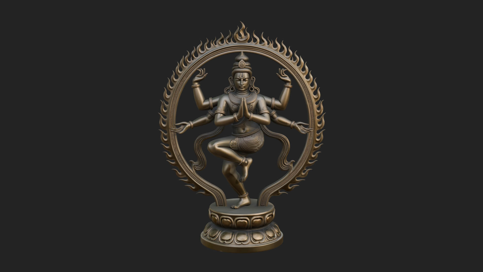 Dancing Shiva Nataraja Statue Design 2 3D Print Model 3D Model