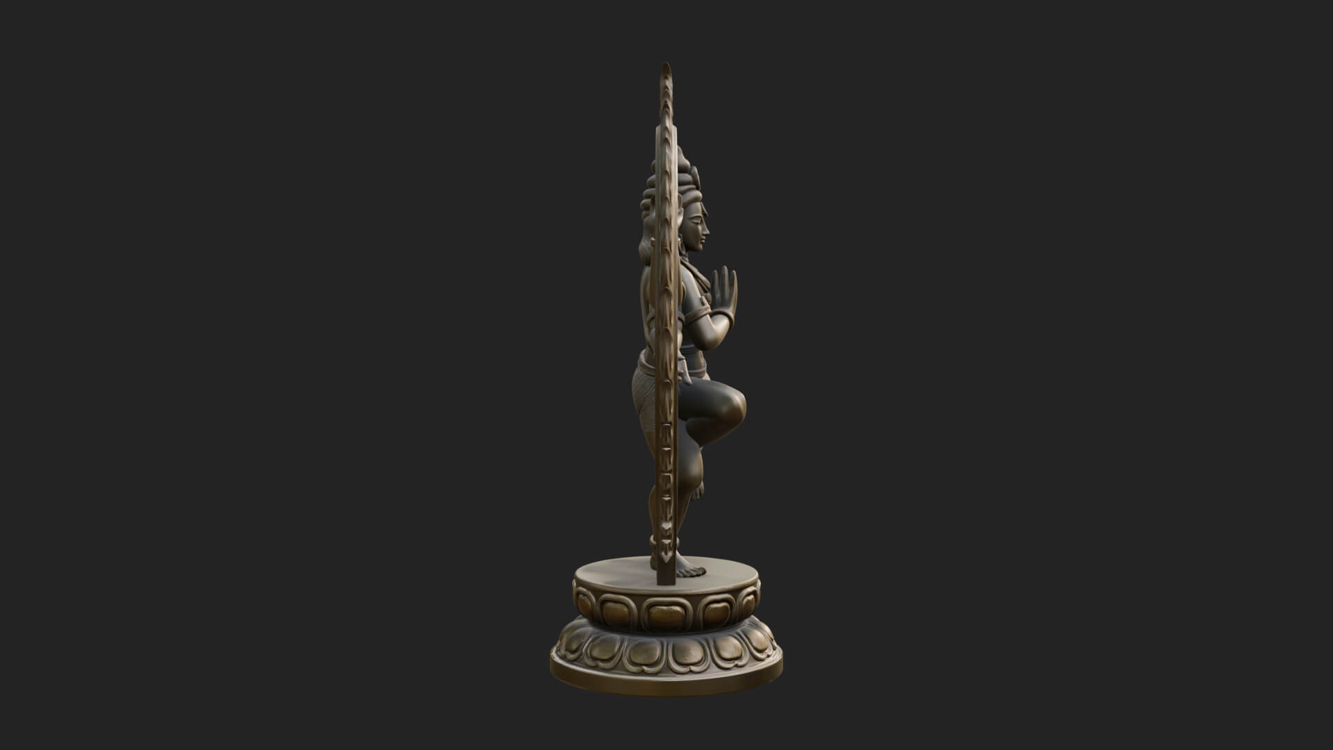 Dancing Shiva Nataraja Statue Design 2 3D Print Model 3D Model