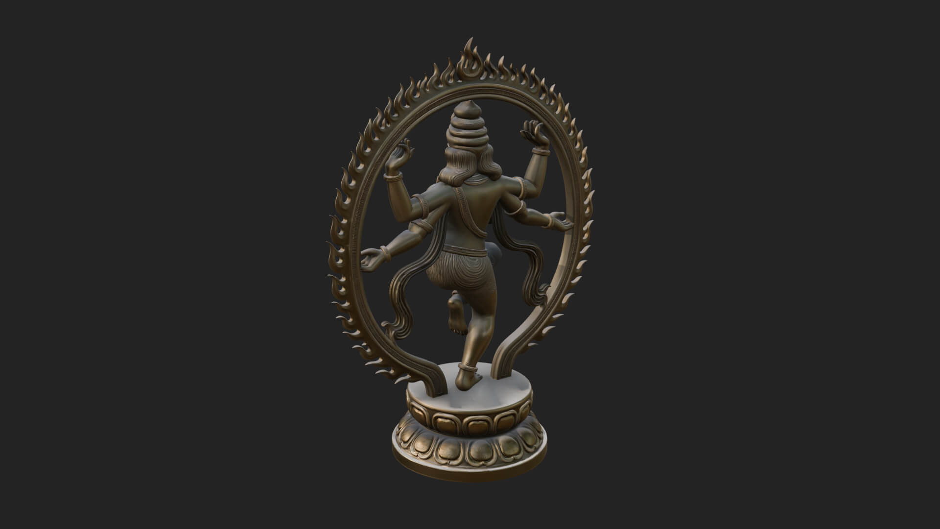 Dancing Shiva Nataraja Statue Design 2 3D Print Model 3D Model