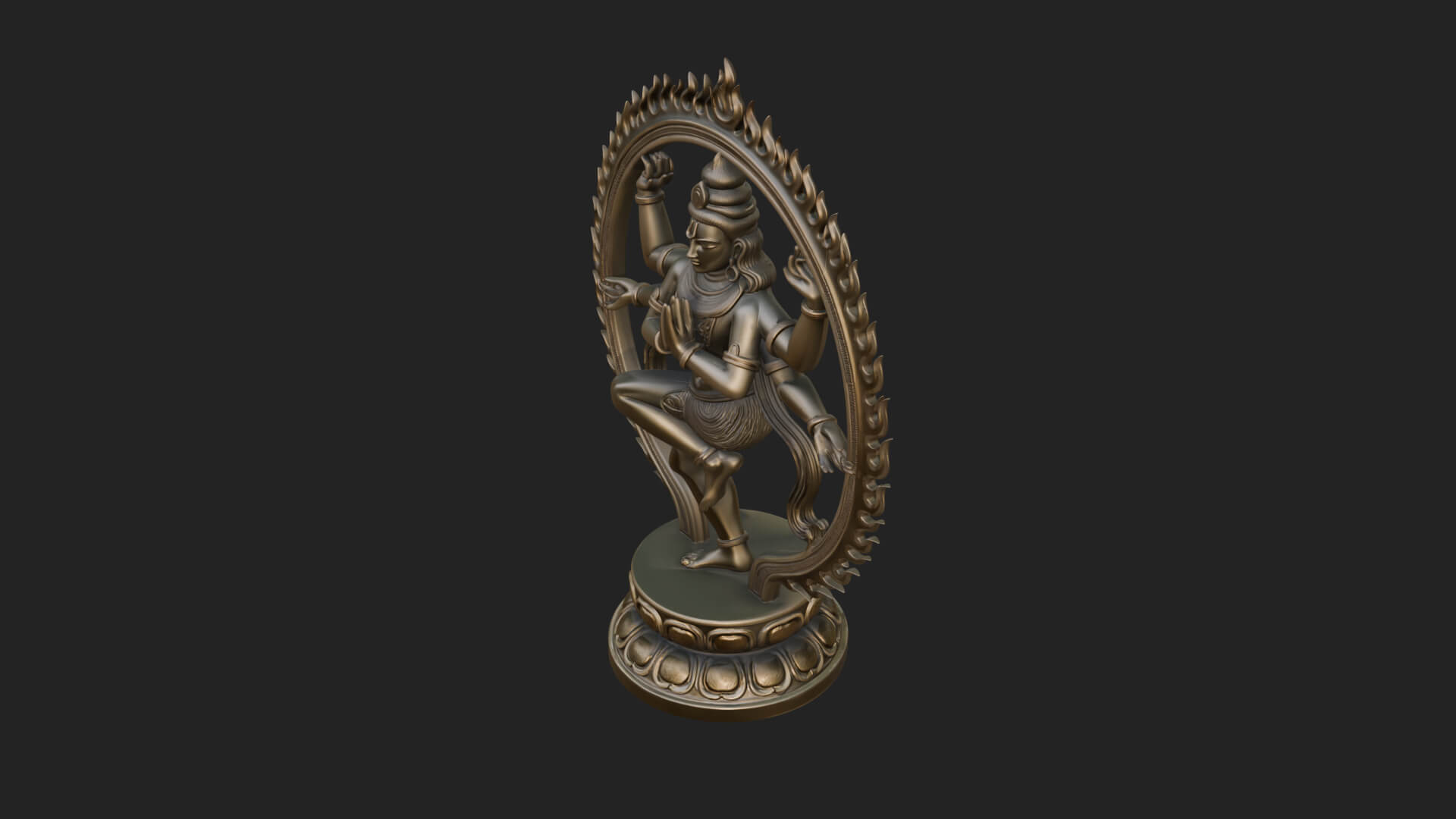 Dancing Shiva Nataraja Statue Design 2 3D Print Model 3D Model