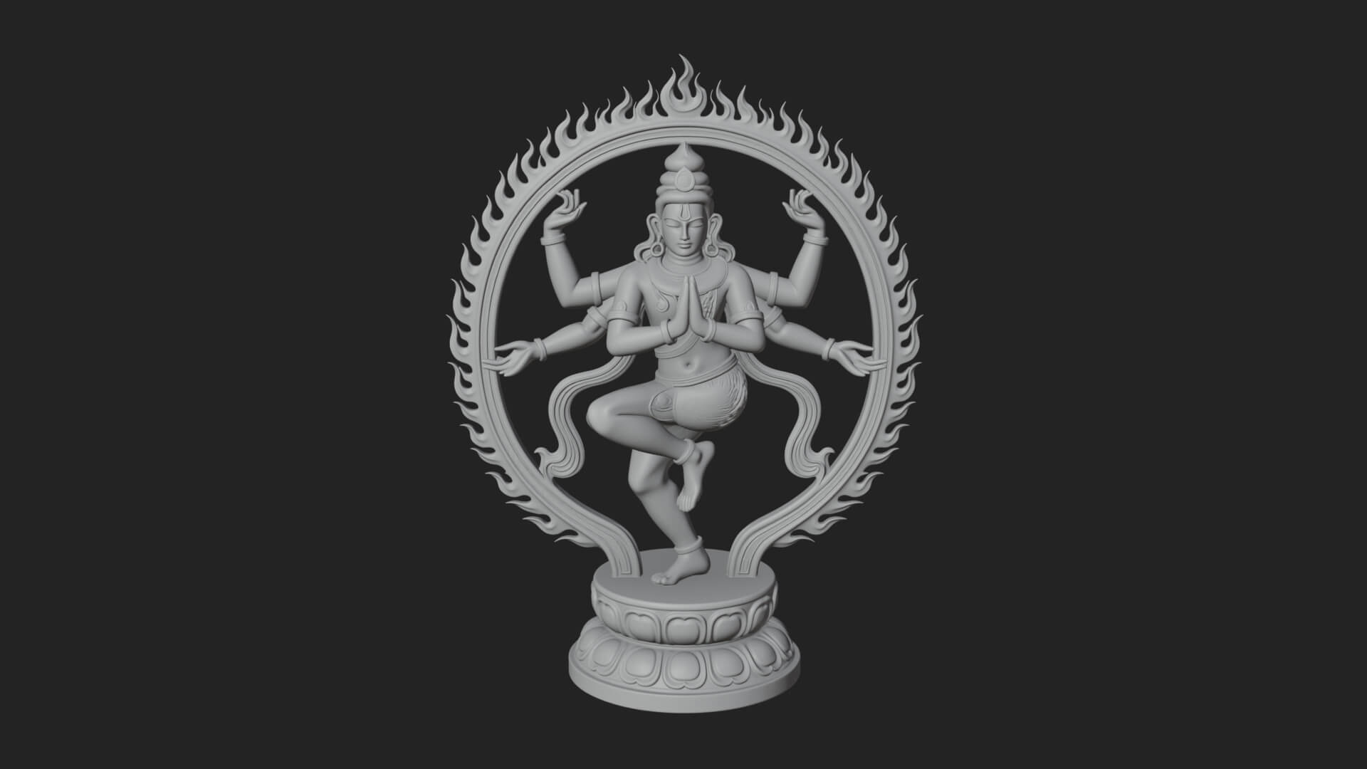 Dancing Shiva Nataraja Statue Design 2 3D Print Model 3D Model