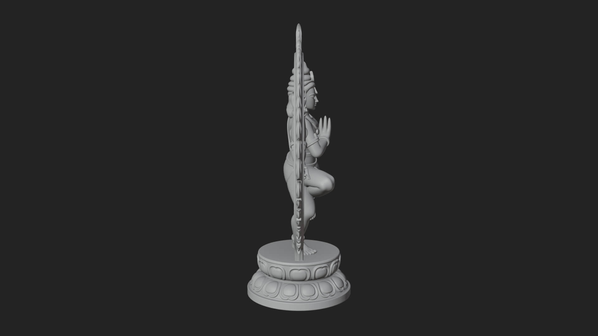 Dancing Shiva Nataraja Statue Design 2 3D Print Model 3D Model