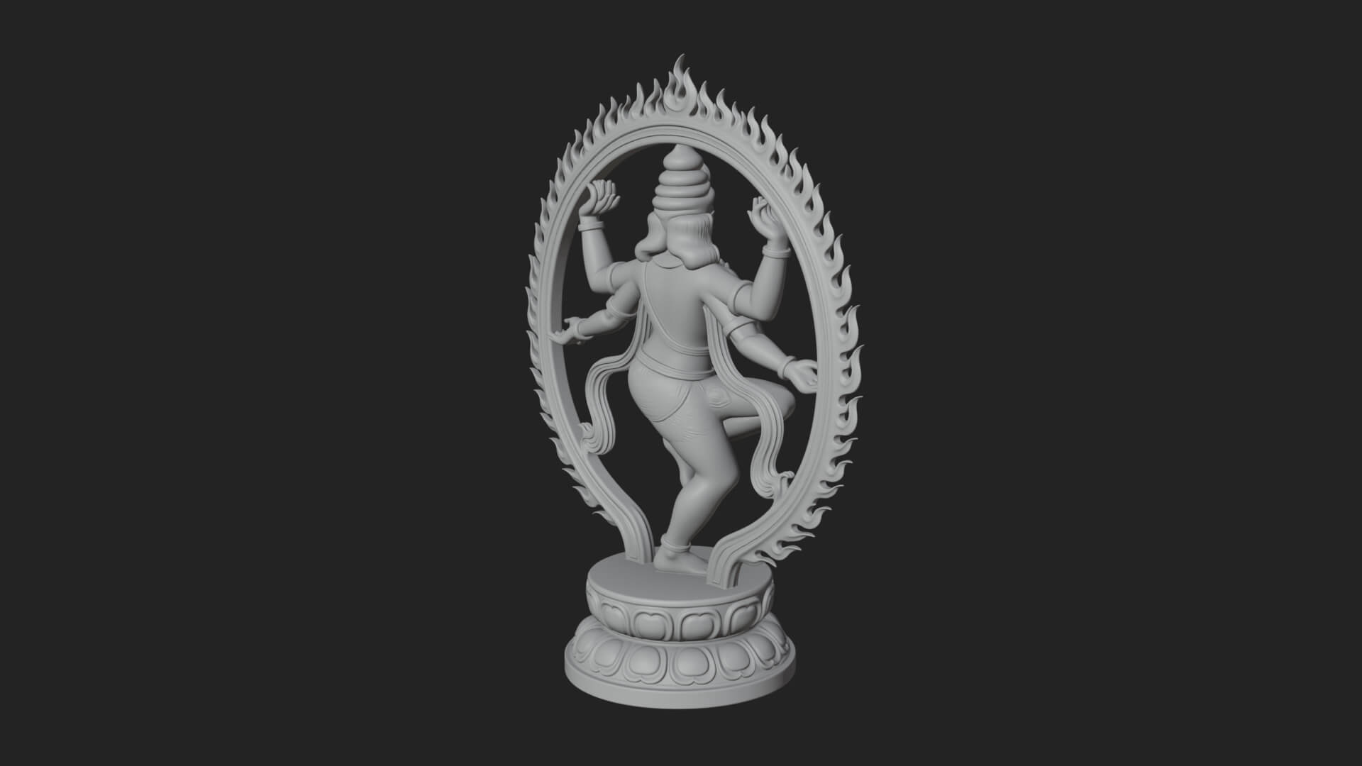 Dancing Shiva Nataraja Statue Design 2 3D Print Model 3D Model