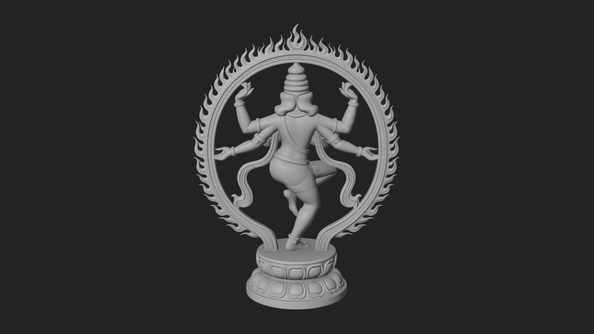 Dancing Shiva Nataraja Statue Design 2 3D Print Model 3D Model