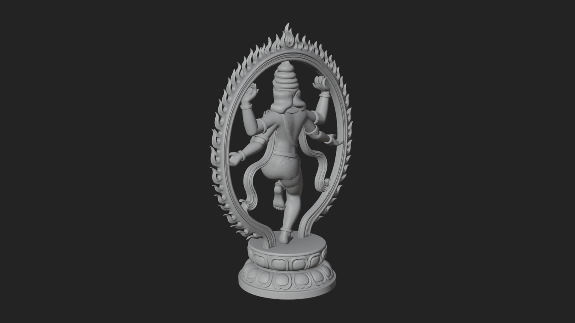 Dancing Shiva Nataraja Statue Design 2 3D Print Model 3D Model
