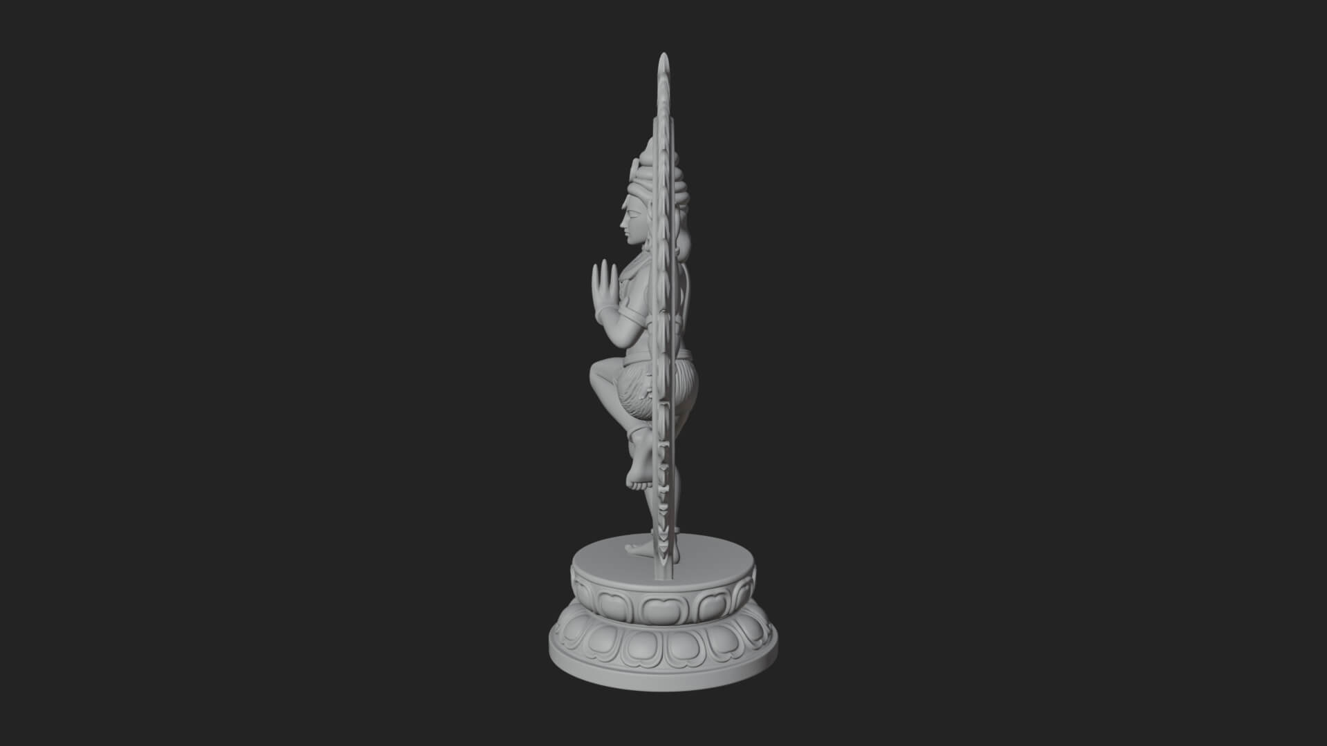 Dancing Shiva Nataraja Statue Design 2 3D Print Model 3D Model