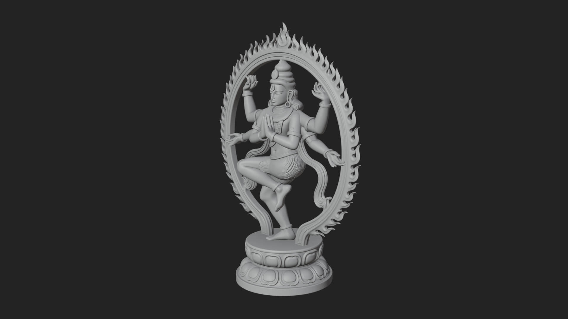 Dancing Shiva Nataraja Statue Design 2 3D Print Model 3D Model
