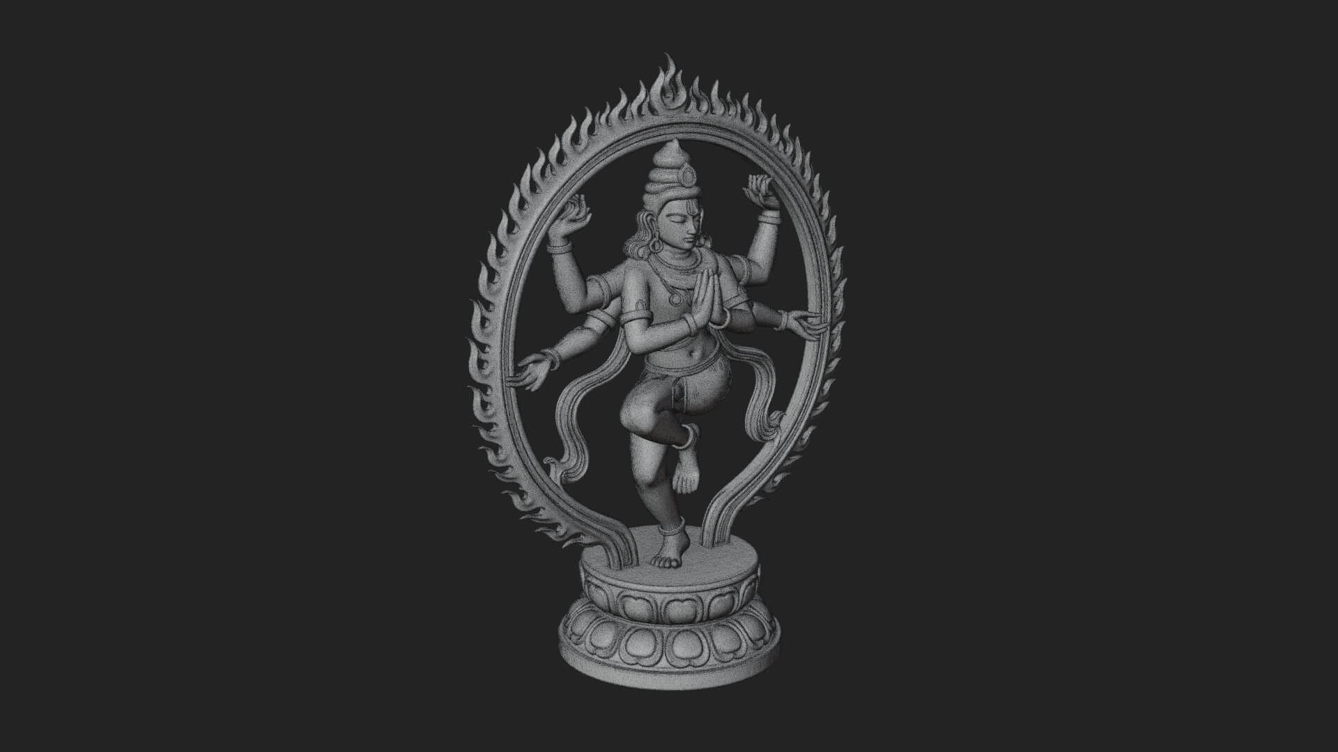 Dancing Shiva Nataraja Statue Design 2 3D Print Model 3D Model
