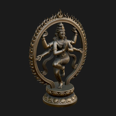 Dancing Shiva Nataraja Statue Design 2 3D Print Model