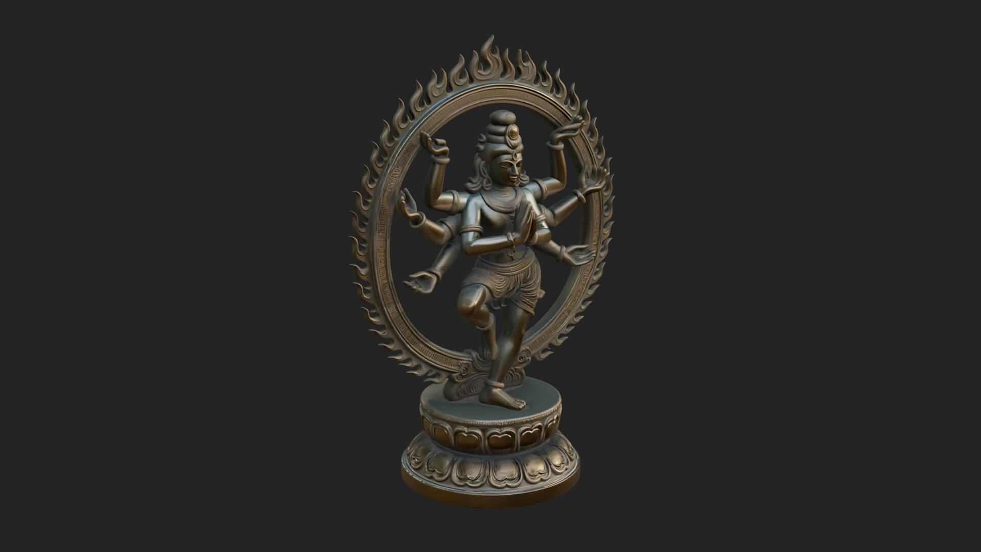 Dancing Shiva Nataraja Statue Design 3 3D Print Model 3D Model
