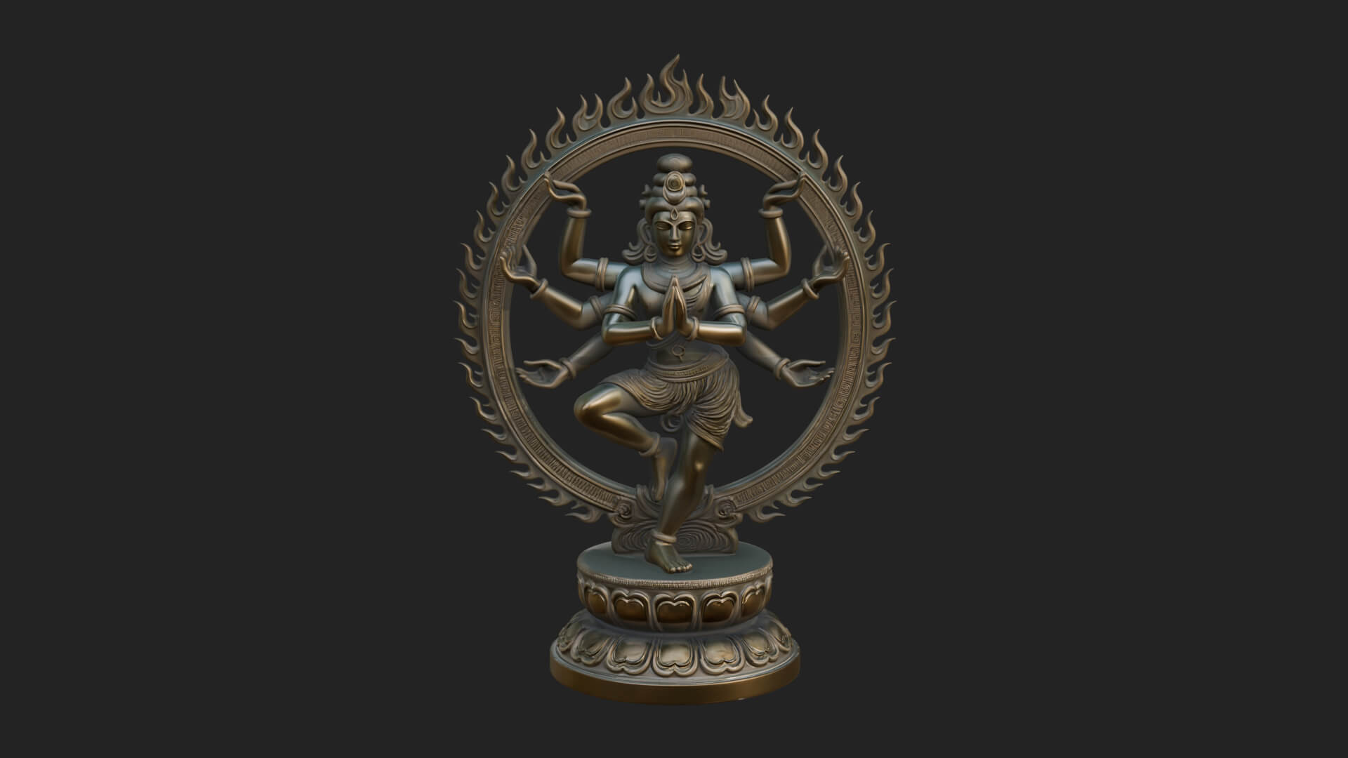Dancing Shiva Nataraja Statue Design 3 3D Print Model 3D Model