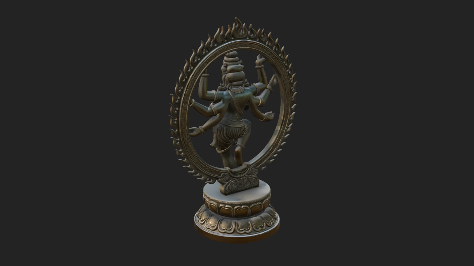 Dancing Shiva Nataraja Statue Design 3 3D Print Model 3D Model