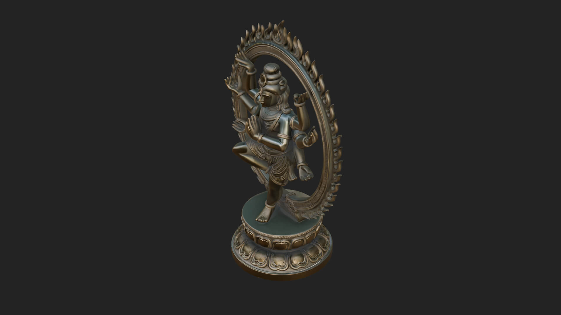 Dancing Shiva Nataraja Statue Design 3 3D Print Model 3D Model