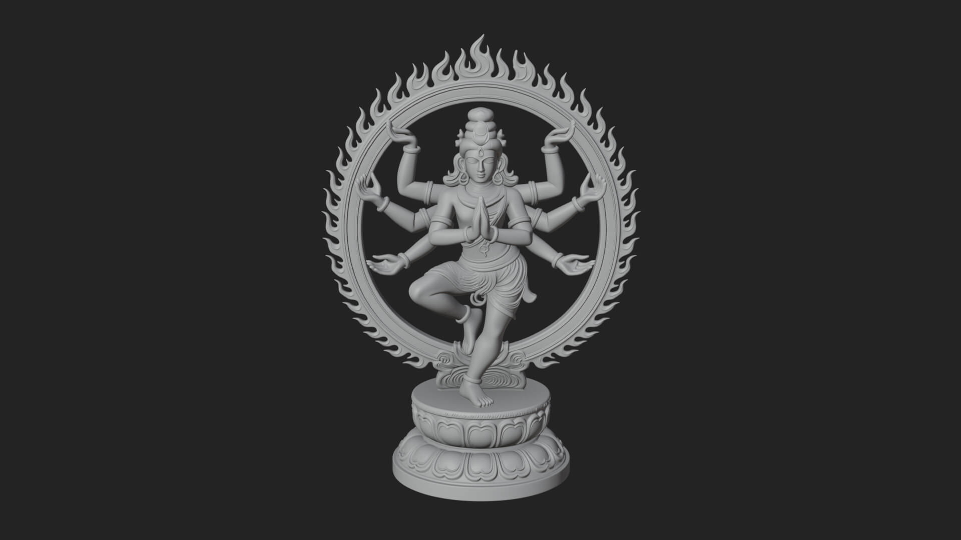 Dancing Shiva Nataraja Statue Design 3 3D Print Model 3D Model