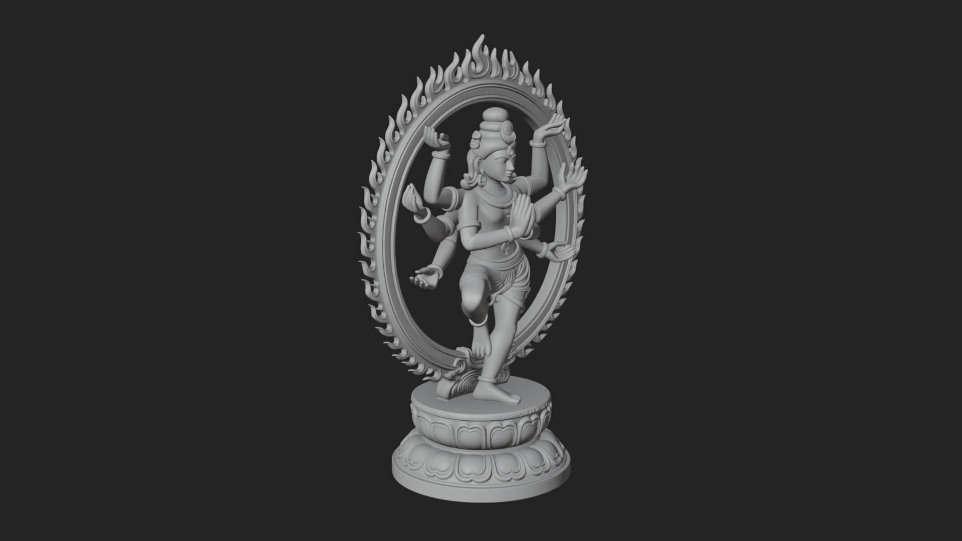 Dancing Shiva Nataraja Statue Design 3 3D Print Model 3D Model