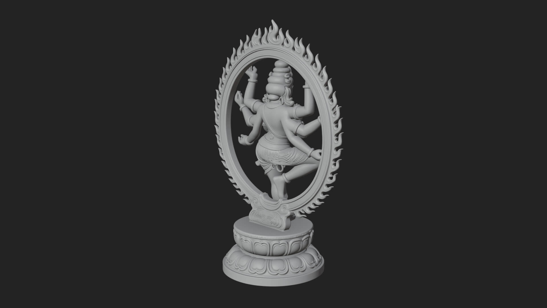 Dancing Shiva Nataraja Statue Design 3 3D Print Model 3D Model