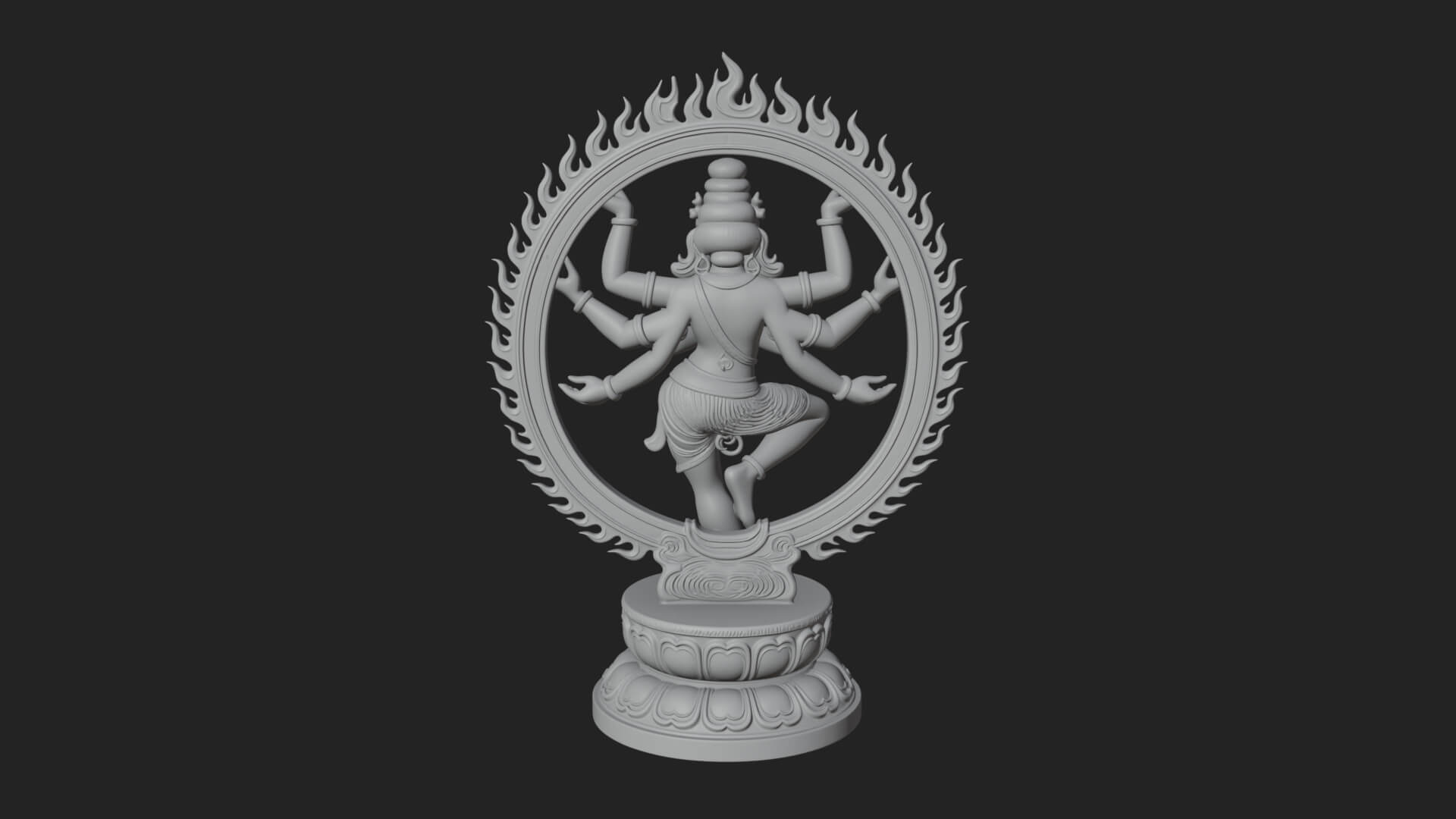 Dancing Shiva Nataraja Statue Design 3 3D Print Model 3D Model