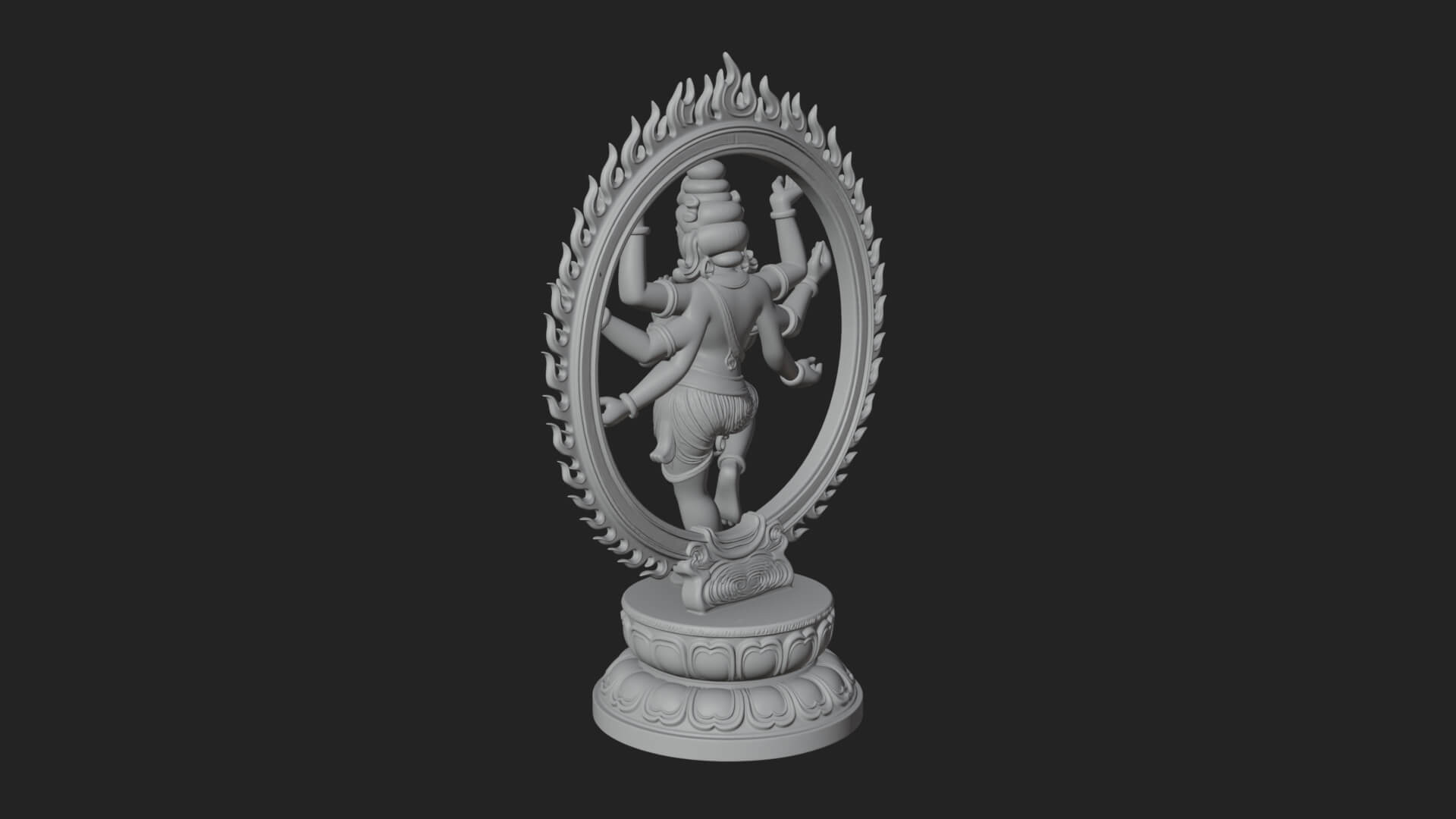 Dancing Shiva Nataraja Statue Design 3 3D Print Model 3D Model